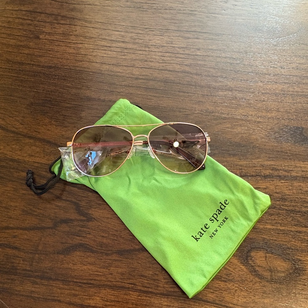 Kate Spade Rose Gold Emmaline Aviator Sunglasses